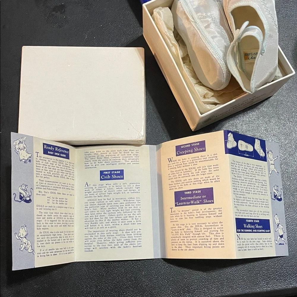 Vintage Mrs. Day’s Ideal Baby Shoes In Original Box- Blue
